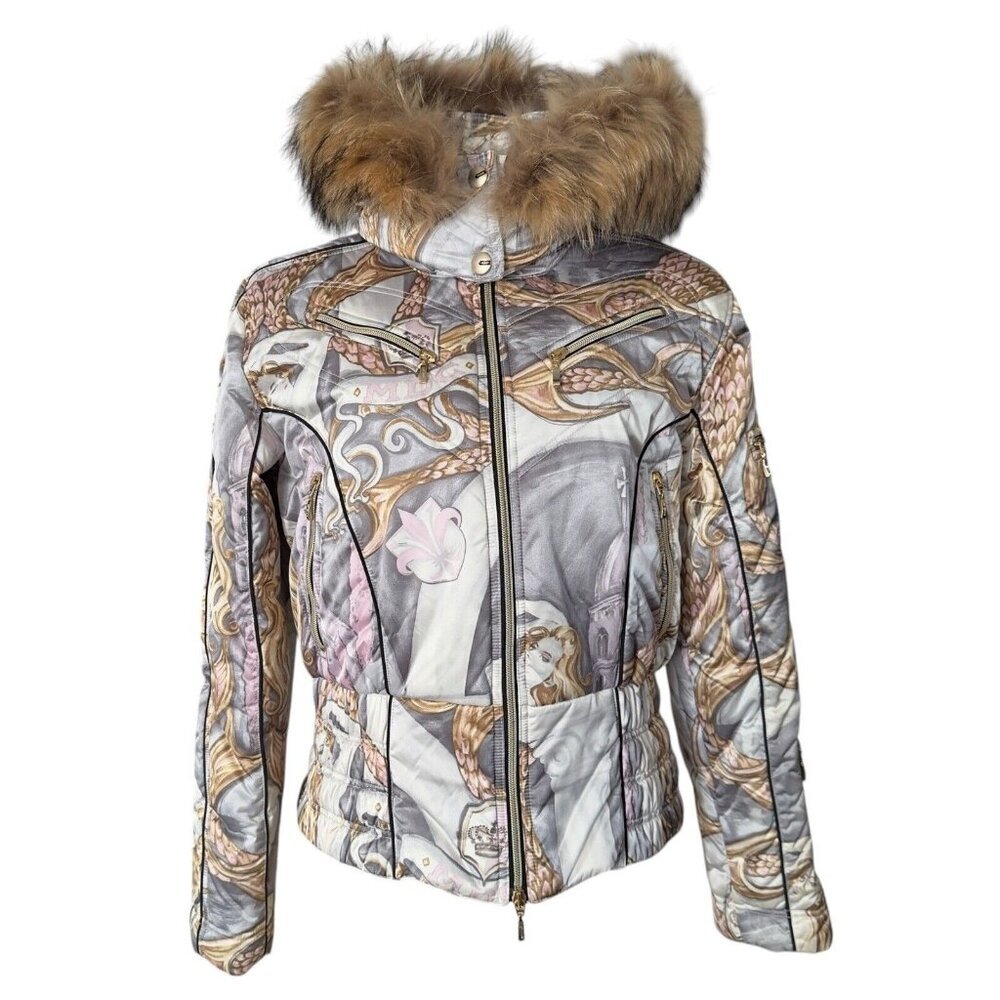NEW Women‎ MDC Doris Pfister Ski Puffer Jacket Cocoon Fur Fairy Coat Us 10 EU 40